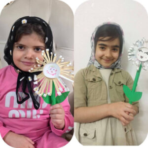 کاردستی گل مهارت دست ورزی،هماهنگی بین چشم و دست کودکستان شهید سید حسن غیوری سال تحصیلی ۱۴۰۵ـ۱۴۰۴