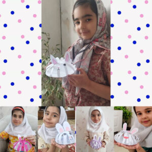 کاردستی حجمی در منزل در دوران مجازی درست کردن خرگوش با خلاقیت مهارت دست ورزی و ایجاد خلاقیت کودکستان شهید سید حسن غیوری سال تحصیلی ۱۴۰۵ـ۱۴۰۴